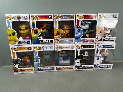 a lot of pop vinyl figures on display in the box