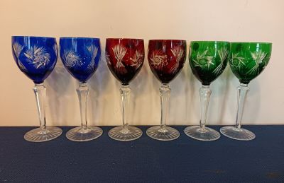 Ensemble de 6 verres ROEMER, taillés main et soufflés bouche…