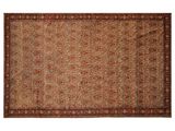 a brown and red rug on a white background