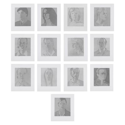 several black and white photographs of people are arranged into a heart
