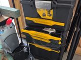 a black and yellow tool box and a black and yellow tool box