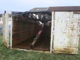 a small metal box with a bike inside of it