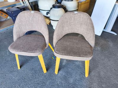 deux chaises assises l'une à côté de l'autre sur le sol