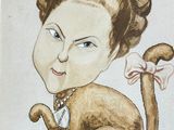 drawing of a woman with a cat in her lap