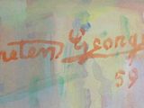 an image of a painting with writing on it in a wooden frame