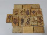 beaucoup de petits carreaux ornés de motifs variés