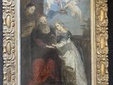 une image représentant un tableau où figurent une femme et un homme accompagnés d'une colombe