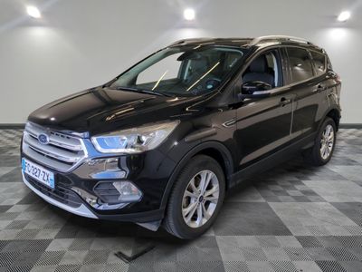 a black ford escape is parked on a checkered floor