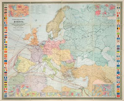 une vieille carte de l'Europe sur laquelle figurent tous les pays