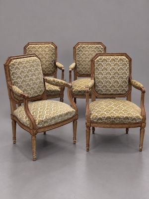 lot de six fauteuils de style Louis XVI