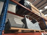 a lot of items on the shelves in the warehouse