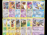 several pokemon cards are displayed on a black background