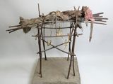 une sculpture faite de brindilles et de brindilles