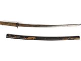 paire de sabres japonais anciens avec poignée et fourreau en bois