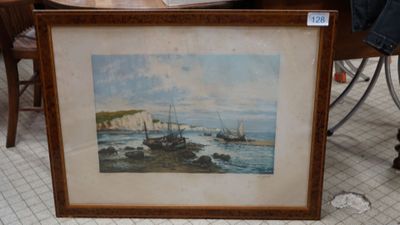 Alphonse Lafitte (1863-1936) « Voilier échoué sur la grève »…