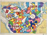 une image représentant une carte du monde avec de nombreuses couleurs différentes