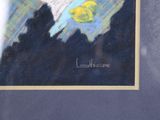 a picture of a painting of a lemon on a table