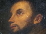 painting of a man with a beard and a brown jacket