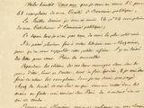 lettre manuscrite écrite à l'encre noire sur une feuille de papier