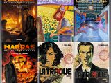 the covers of a series of comic books on a table