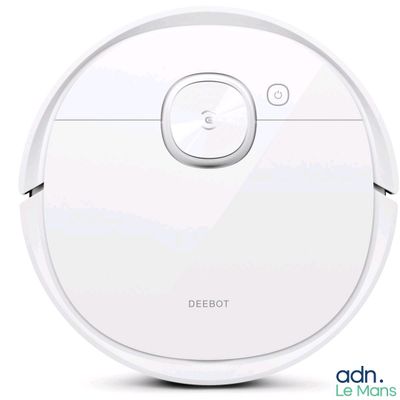 une image d'un aspirateur robotisé sur fond blanc
