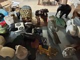 many different types of shoes on display in a store