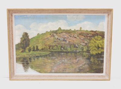 L. Marchand (XXe). Paysage au lac. - Photo 1