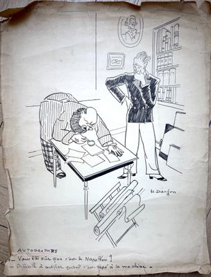 drawing of a woman standing next to a child in a crib