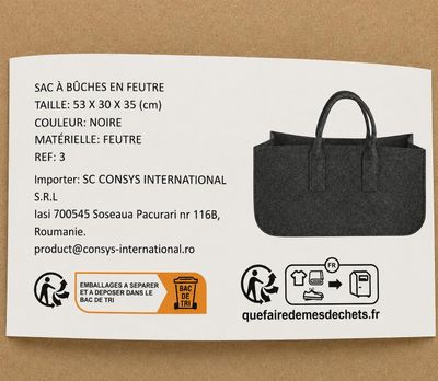 une photo représentant un sac noir sur fond marron
