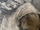 an old drawing of a man with a beard and a mustache