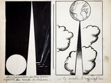 a black and white drawing of a pair of scissors