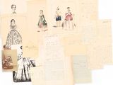 an image of a bunch of old papers with pictures on them