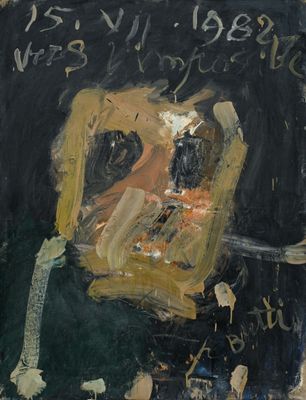 une image représentant un tableau d'un homme avec une guitare sur fond noir