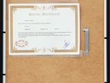an image of a picture of a certificate on a bulletin board