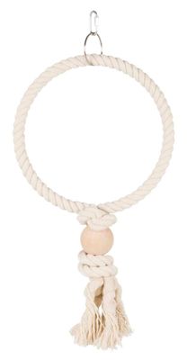 TRIXIE - Anneau en corde coton et bois - Perchoir suspendu p…