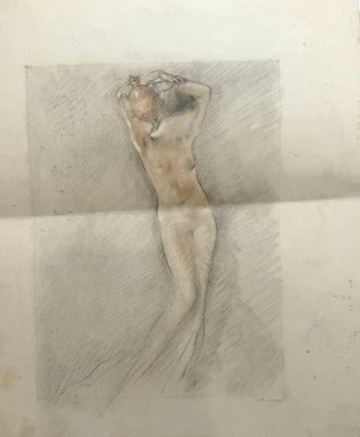 an image of a drawing of a nude woman on a piece of paper