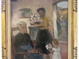 an image of a painting of a woman holding a baby and a child