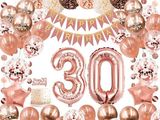 Décorations pour une fête d'anniversaire de 30 ans sur le thème de l'or rose