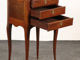an image of a wooden table with two drawers on it