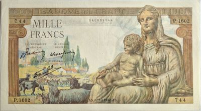 1000 francs Déméter 22/10/1942, NEUF