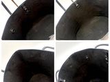four different shots of a pan with a handle and four different pictures of the pan