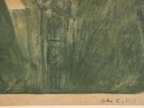 a painting of a man in a green coat and hat