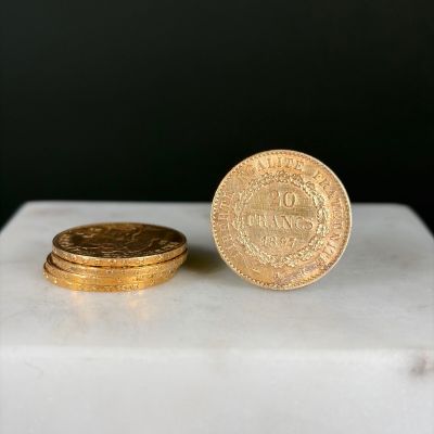 Ensemble de 5 pièces de 20 francs or Génie Ailé