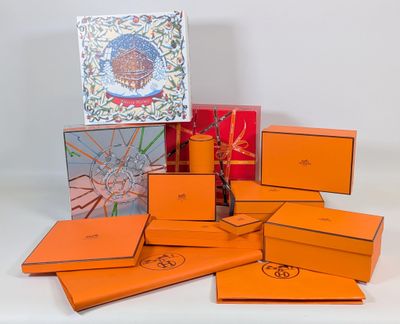 an image of a pile of orange boxes sitting on top of each other