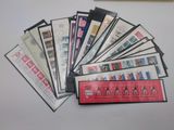 a lot of different stamps on a table