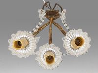 BACCARAT Paire d'appliques en bronze à trois lumières, pampi… (photo 5)