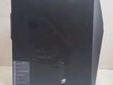 a black computer case sitting on top of a white table