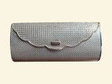 silver clutch bag with chain strap