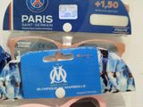 three pairs of pink sunglasses and one pair of blue sunglasses