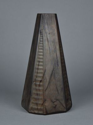 VIANNE - Grand vase en verre à décor dans les tons bruns, bl…